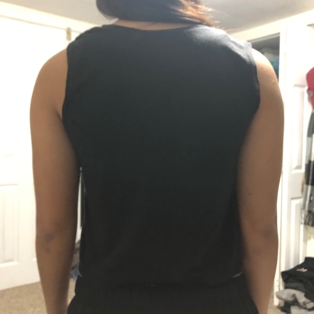 A black Minnie Mouse crop top